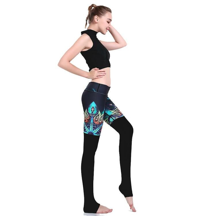 Svarta Mönstrade Yoga Leggings