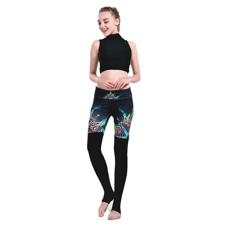 Svarta Mönstrade Yoga Leggings