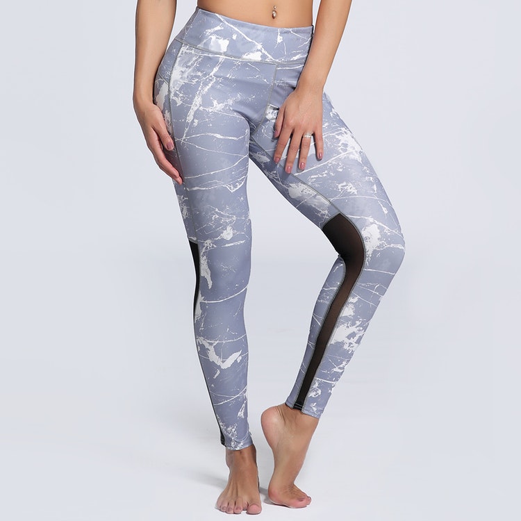 Grå Kamouflage Yoga Leggings