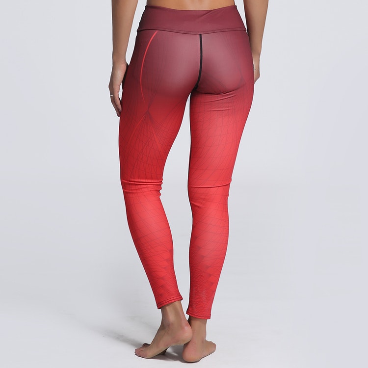 Röda Mönstrade Yoga Leggings 3XL