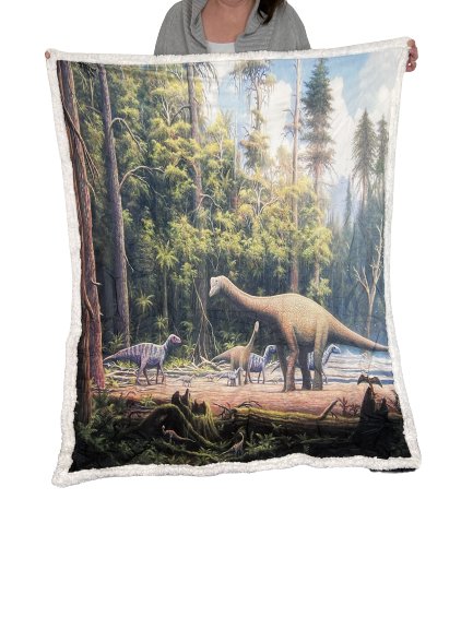 Plush Filt Pläd med Dinosaurier