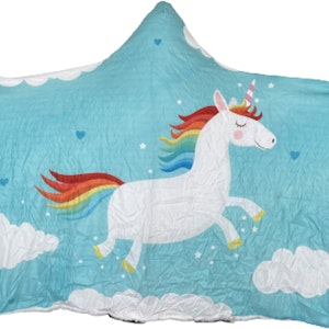 Plush Filt Pläd med Huva Unicorn