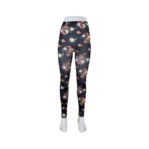 Svarta Leggings med Blommor