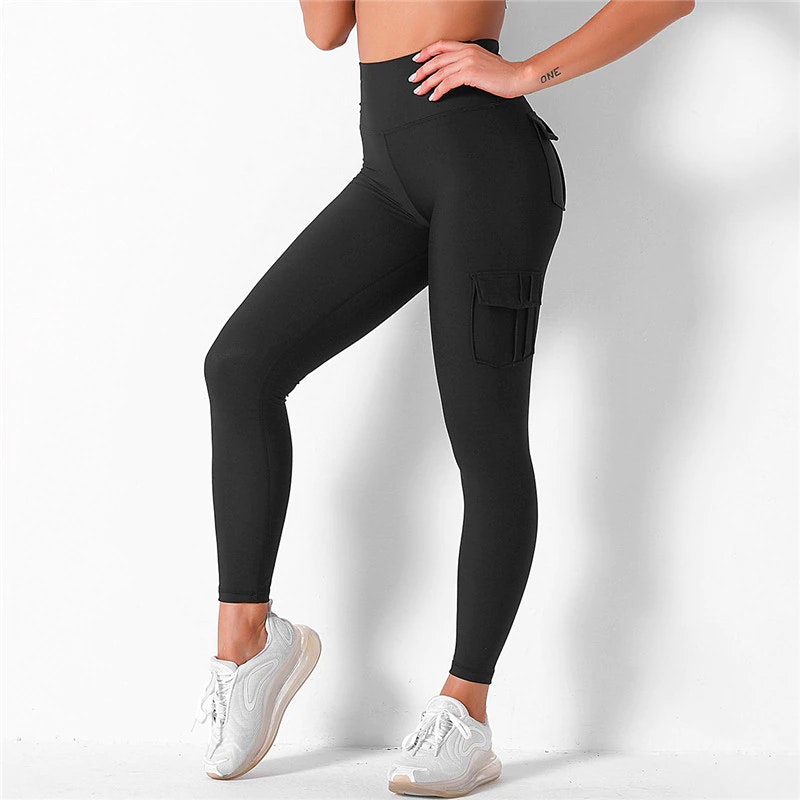 Svarta Leggings med 4 fickor