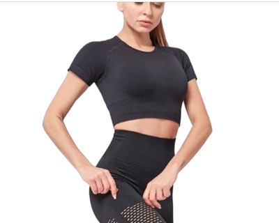 Svart crop topp seamless  med luftig rygg