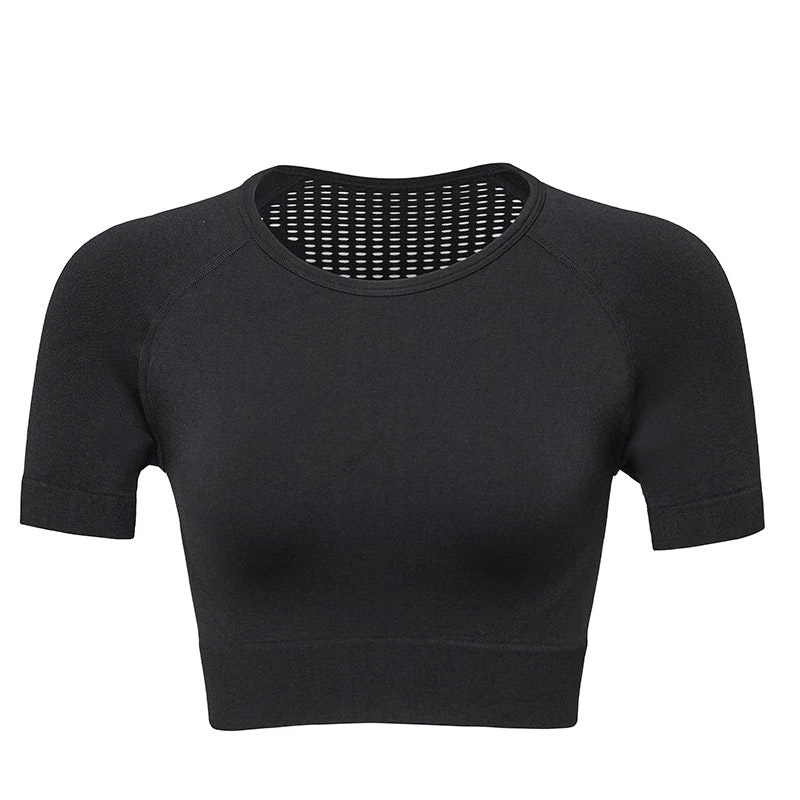 Svart crop topp seamless  med luftig rygg