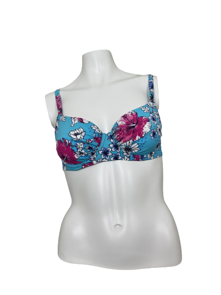Damella Blå Tropical Blommor Bygel Bikini Bh