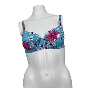 Damella Blå Tropical Blommor Bygel Bikini Bh 36B/C  70B/C