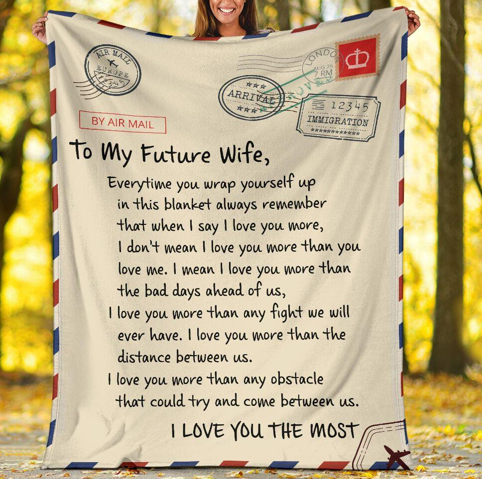 Plush Filt Pläd To My Future Wife