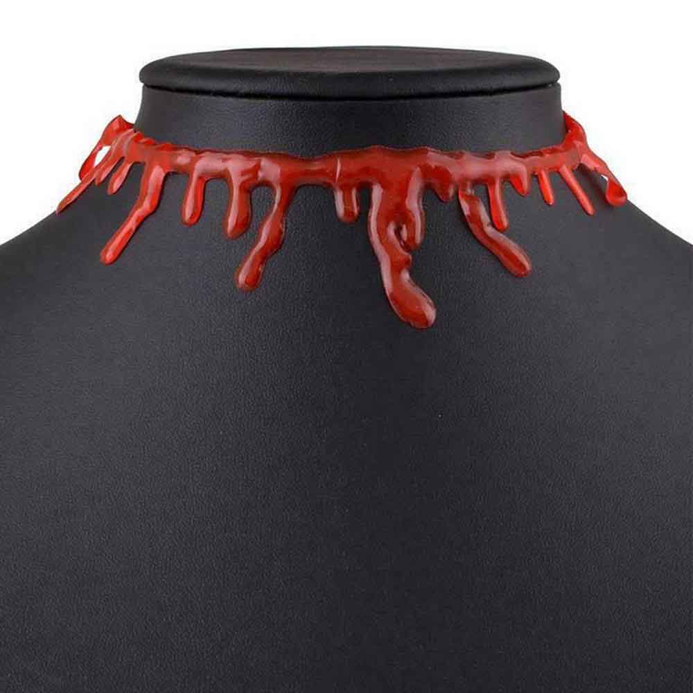 Halloween dekoration Skräck bloddropp halsband blodvampyr