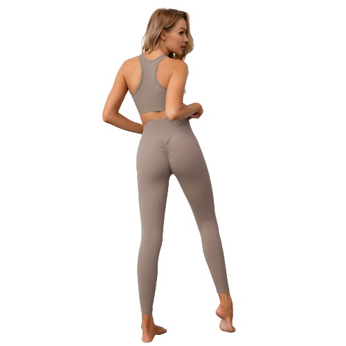 Sport-BH och Leggings 2-dels Set Espresso Träningsset