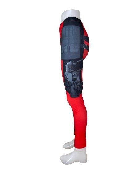 Röda Leggings med tufft tryck