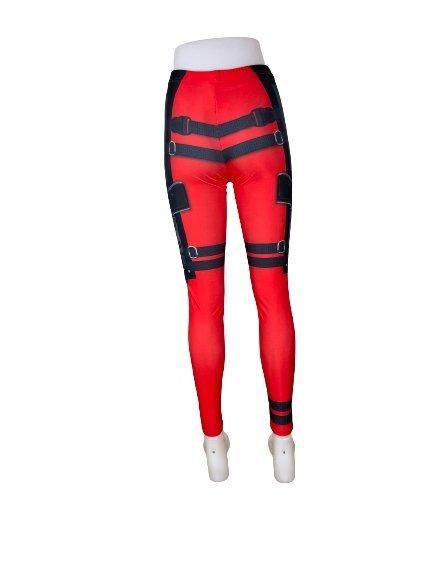 Röda Leggings med tufft tryck