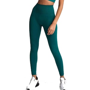 Mörkgröna Seamless Hög midja Tights Leggings