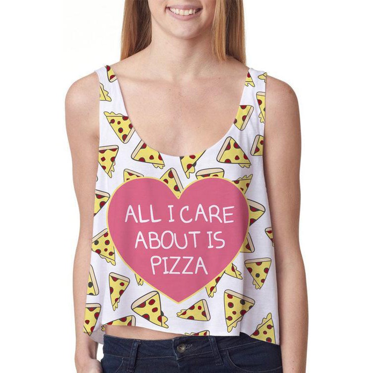 Allt jag bryr om är Pizza Crop Topp