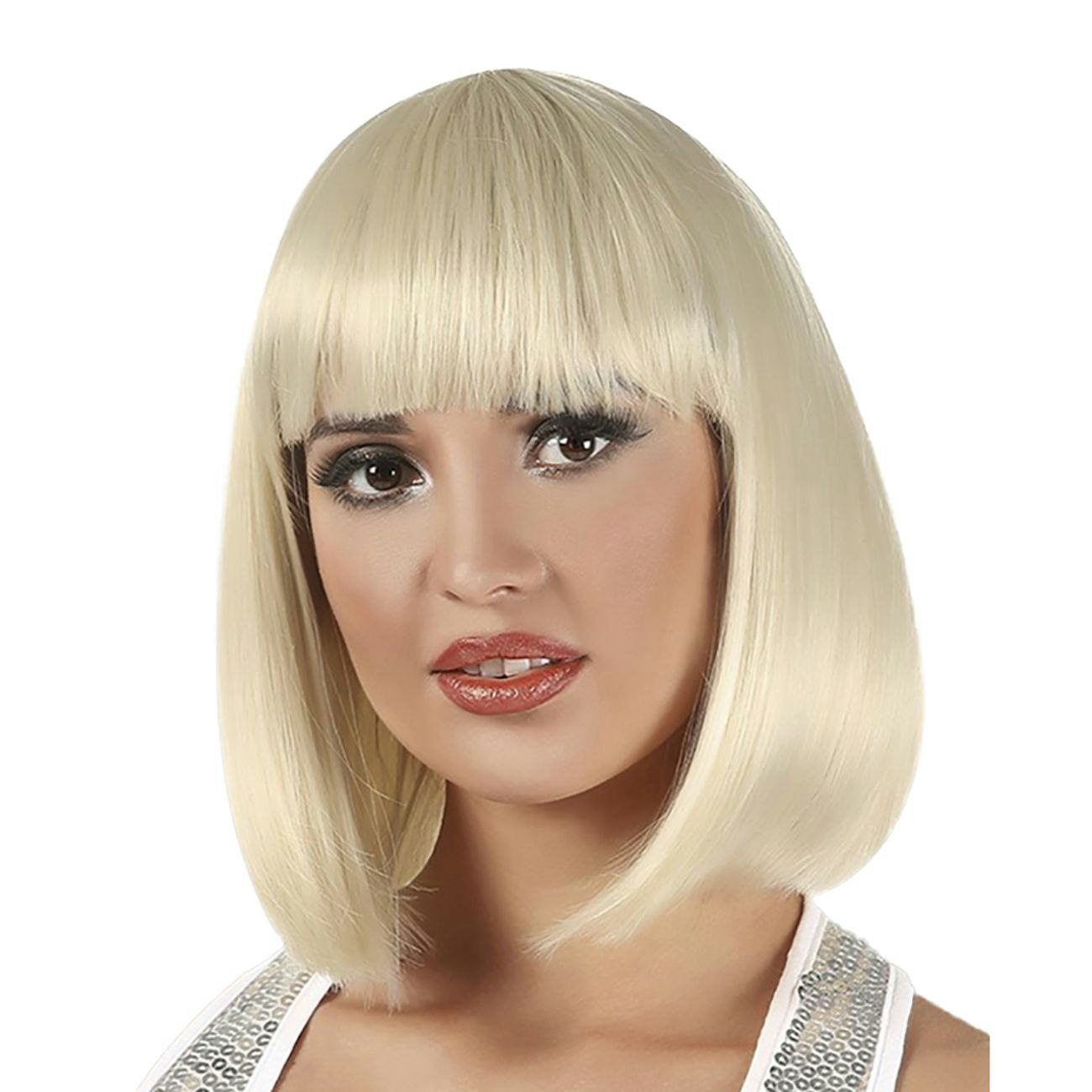 Naturlig Bob Blond Kort Peruk