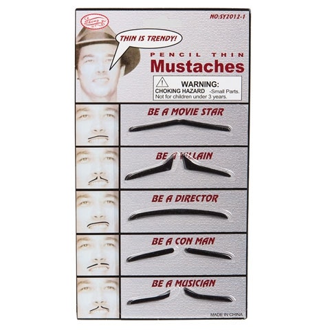 Smala Lösmustascher Set med 5 st