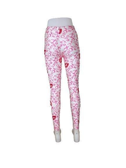 Vita Leggings med rosa XOXO Läppar