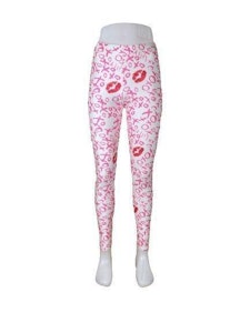 Vita Leggings med rosa XOXO Läppar