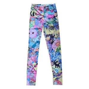 Färgglada Mönstrade Tecknade Figurer Leggings