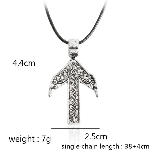 Halsband Wolf Rune Amulet Hänge Norse Vikings Myth
