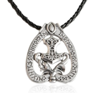Halsband med drakhammare och Tors Mjölner - Nordiska vikingasmycken
