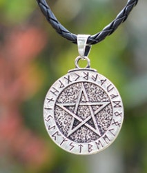 Halsband Stor Runa Nordisk Pentagram Smycken Wicca Hednisk Nordisk