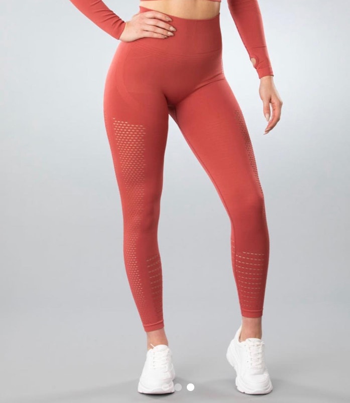 Röda Seamless Tights Mesh Gymshout