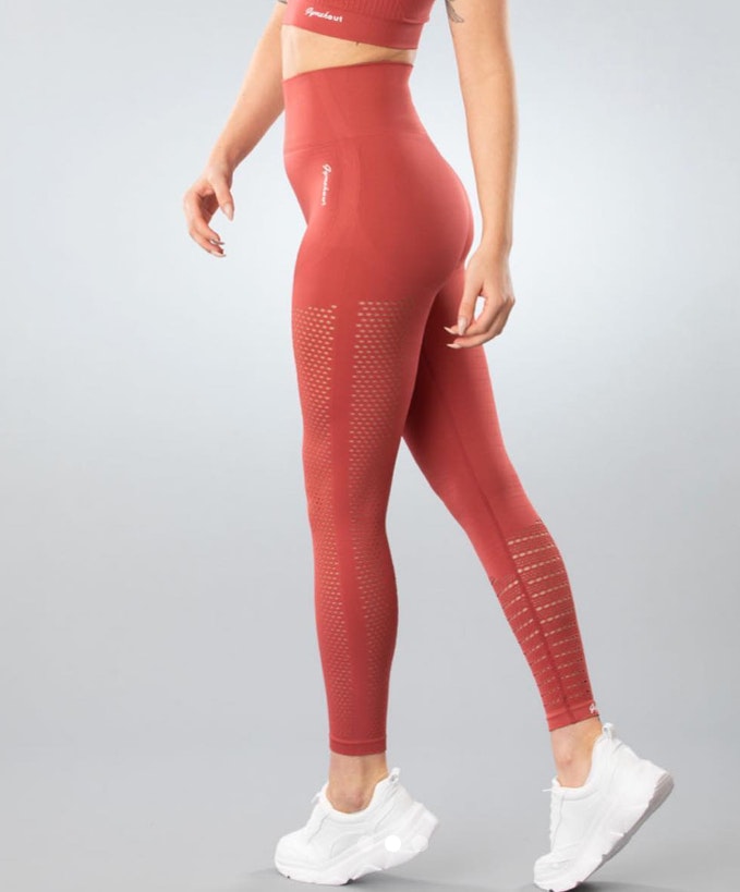 Röda Seamless Tights Mesh Gymshout