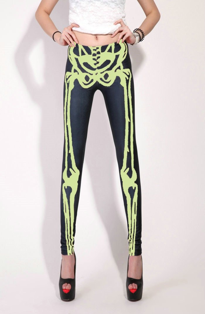 Green Skeleton Leggings