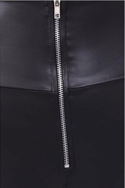 High waist black leather leggings