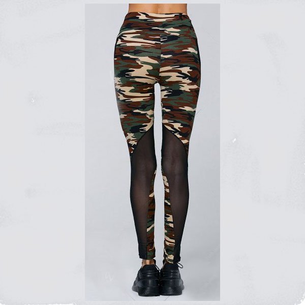 Camouflage Leggings with Mesh
