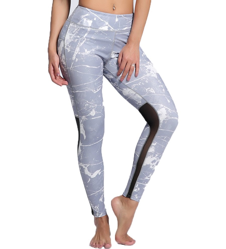 Grå Yoga Fitness Tights Leggings Pants