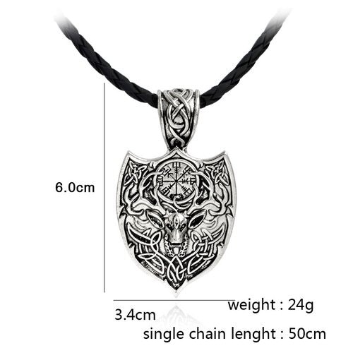 Shield Amulet Vikings Necklace Halsband