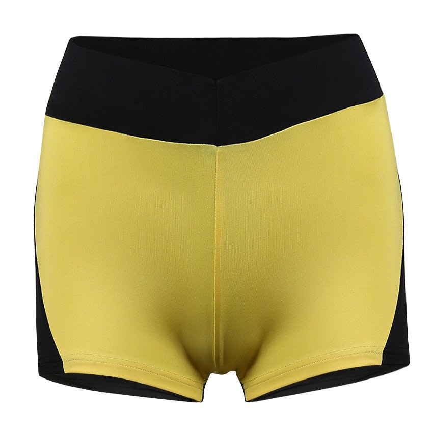 Svart gula hjärtan shorts
