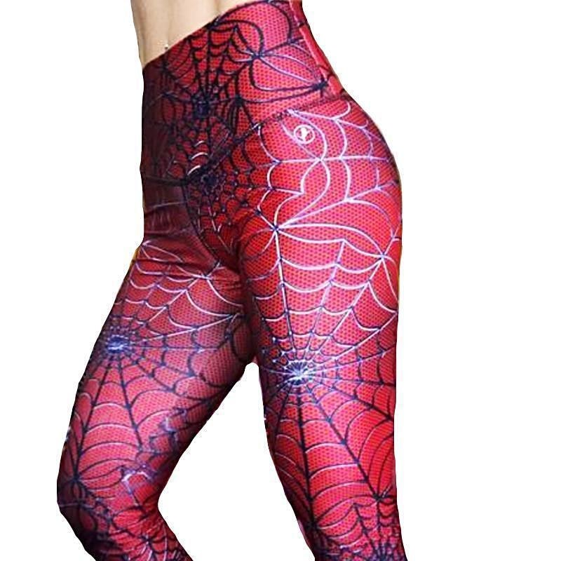 Röda Spindel Nät Leggings