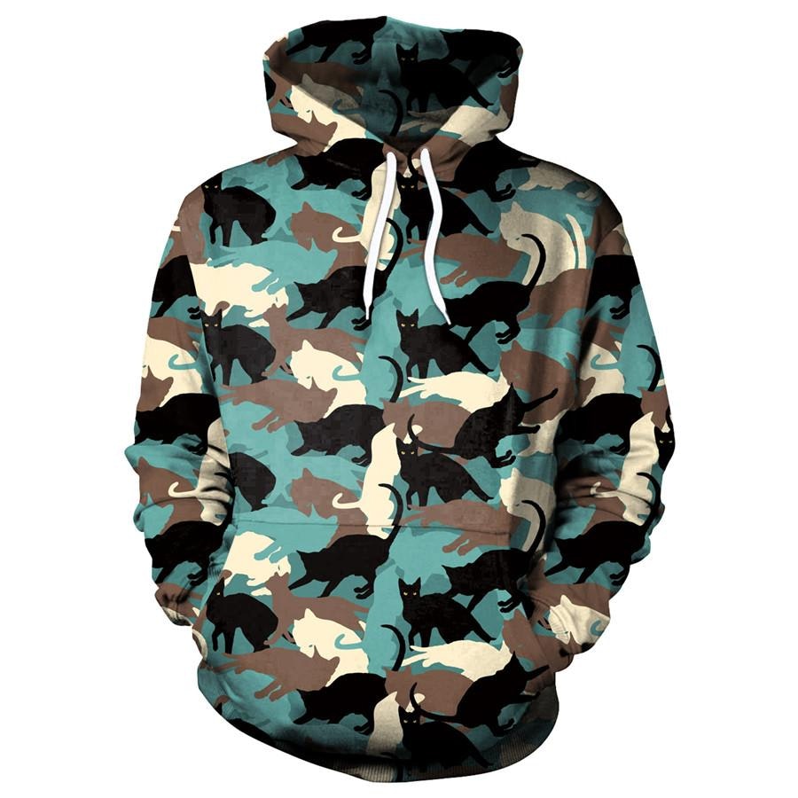 Camouflage Cat 3D Hoodies