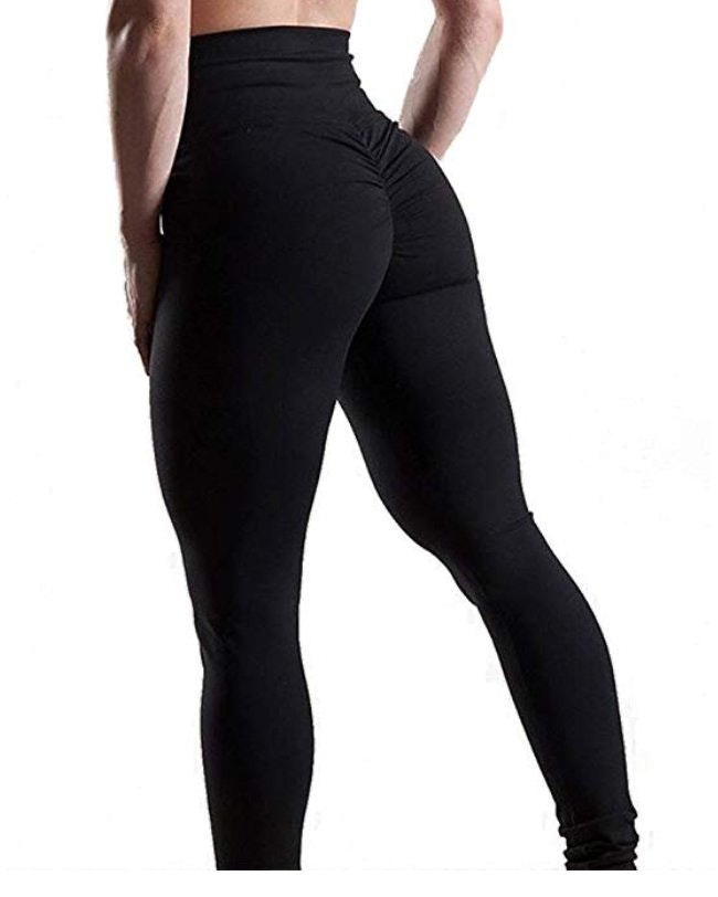 Svarta Leggings Med Hög Midja och "Scrunch Butt" - Leggingslagret