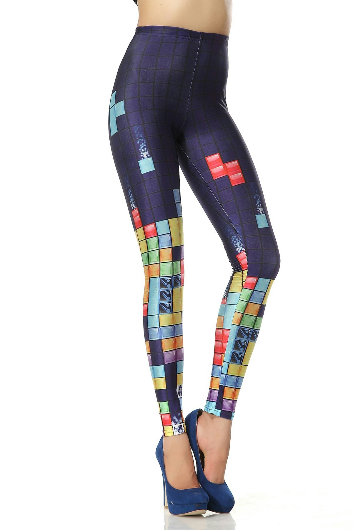 Färgglada Tetris Leggings