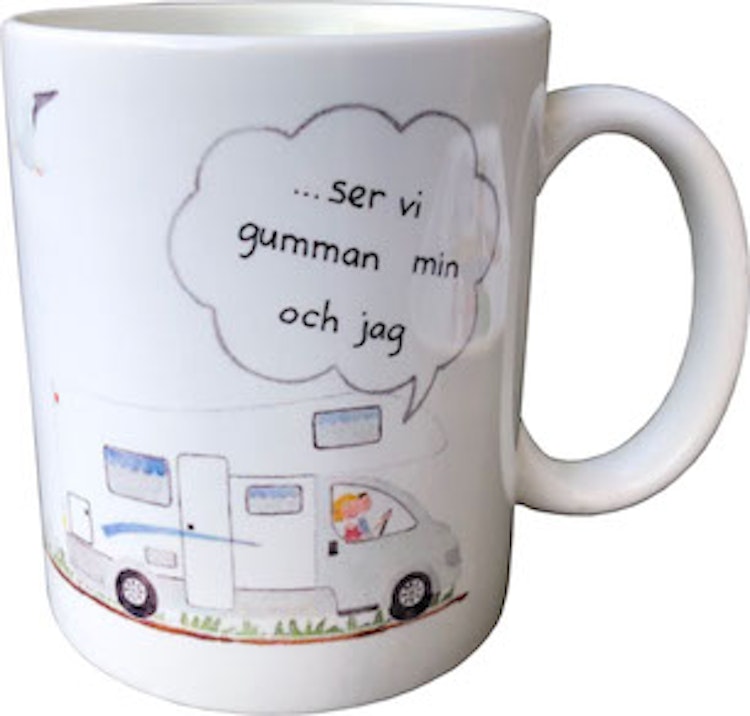 Butik täppan Vit temugg med tryck semester.