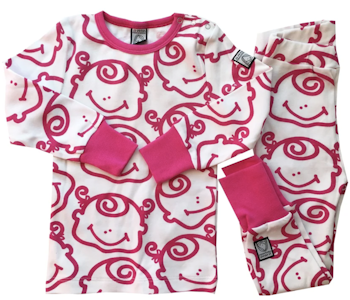 2-delad pyjamas, rosa-vit, strl 86-92