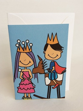 Litet kort med kuvert - Saga & Prins