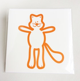 Kvadratiskt kort med kuvert - Katt
