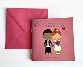 Högtidsbok Bröllop med kuvert. Liten fyll-i-bok för barn 3-9 år