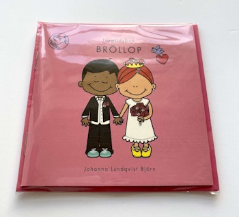 Högtidsbok Bröllop med kuvert. Liten fyll-i-bok för barn 3-9 år
