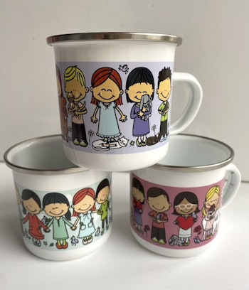Emaljmugg mini med djurvänner