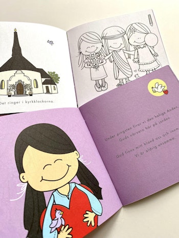 Högtidsbok Pingst - Liten fyll-i-bok för barn 3-9 år