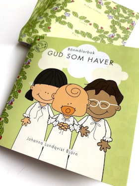 Bönmålarbok Gud som haver. Liten fyll-i-bok för barn 3-9 år