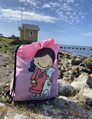 Gympapåse Agnes med hund, ljusrosa