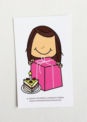 Minikort - Födelsedagstjej
